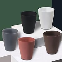 Vista 5 de Feisco Cubo de basura pequeño, redondo de plástico, para baño, dormitorio, cocina, oficina (negro, paquete de 2)