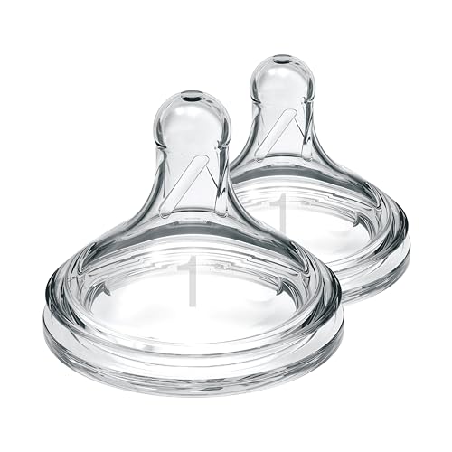 Image of Dr. Brown's Natural Flow Level 1, Wide-Neck Baby Bottle Nipple, Slow Flow, 100% Silicone, 0m+ , 2 Count (Pack of 1)