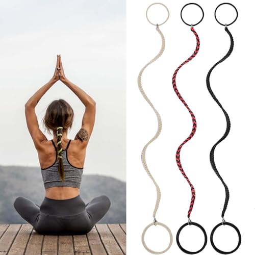 3 Packs 16" Elastic Spiral Hair Ties for Wind Water Sports, No Damage Strong Braided Pony Tails Wrap Holders for Short Thin Fine Hair (Mix Color)