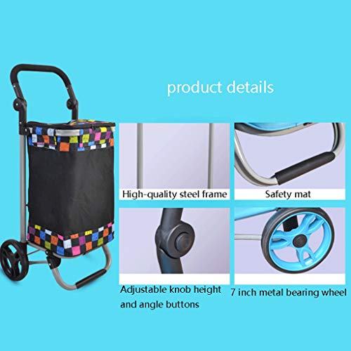 gbgymjm Einkaufstrolley Großes Fassungsvermögen Faltbare Einkaufstrolley-Tasche auf Rädern Karren Trolley-Tasche… – Bild 7