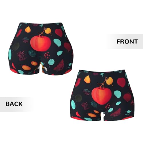 Pumpkin Flowers Pattern Sports Shorts, high Elastic Slim Fitness Pants, Suitable for Yoga/Leisure/Daily wear3