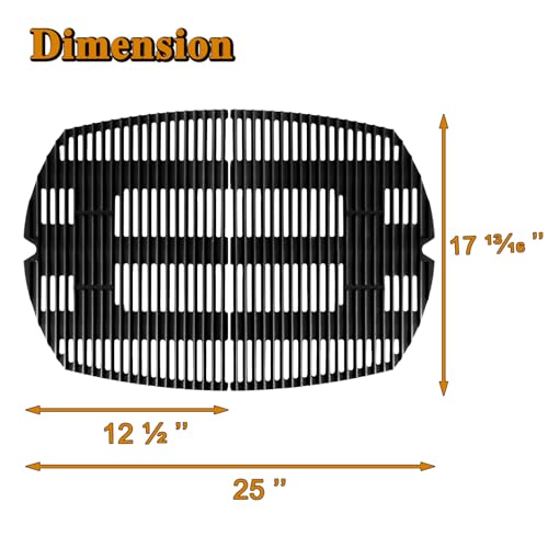Q3200 Grill Grates Replacement Parts for Weber Q300 Q 3200 Q3000 Q320 Q 300 Q 320 Q 3000 Grill Parts Cast Iron Cooking Grates 57060001 586002 404341 426001 7646 Cooking Grids Accessories 2 Pcs by Grill Valueparts - Image 2