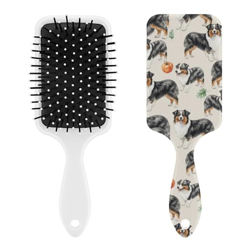 Hair Brush Australian Shepherd Dog, Air-Cushion Comb, Adds Shine and Smoothness, Best Paddle Brush for Men Women Kids