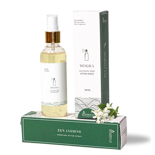 Image of Jasmine (Mogra) Alcohol-Free Attar Spray for Home & Pooja (100 ML) | Natural Long-Lasting Room Spray & Home Fragrance | Pooja Spray for Aarti & Meditation | Chemical-Free, Skin-Safe