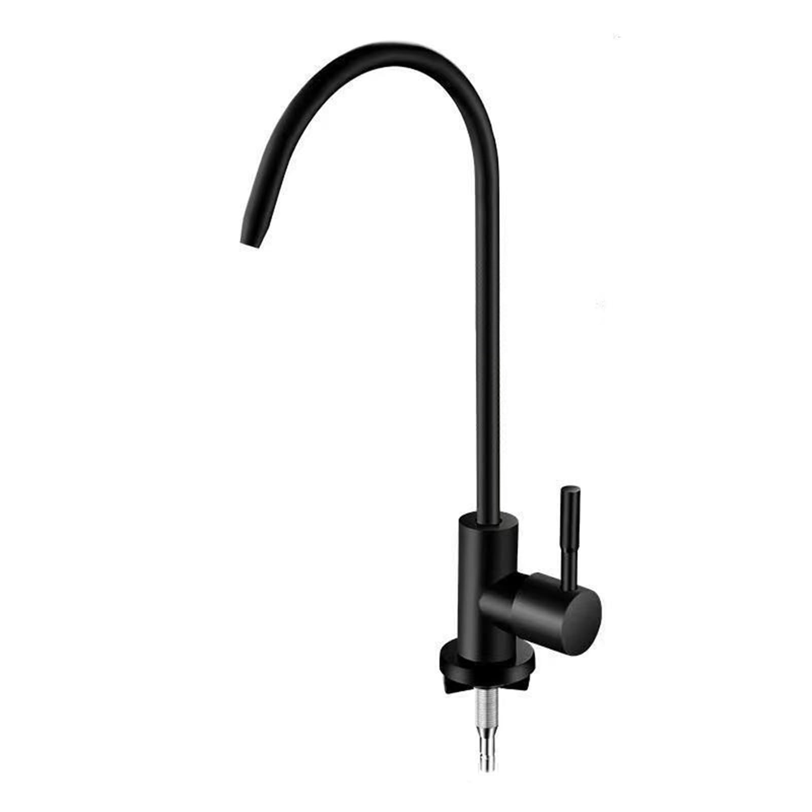 WDSOPK faucet Drinking for Water Filter Tap Kitchen Sink Faucets Stainless Steel 1/4,Black (Black A)