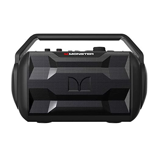 Monster Nomad | Portable Indoor/Outdoor Bluetooth and NFC Speaker, 30 Watts of Powerful Premium Sound, 30 Hours of Playtime, IPX4 Water Resistant, USB Port and Microphone/Guitar Input (Black)