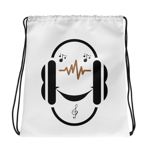Sac à cordon imprimé musique multicolore sac à dos léger taille unique