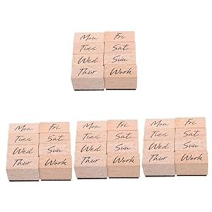 Villcase P3OPB06A Zestaw Drewnianych Pieczątek Dni Tygodnia