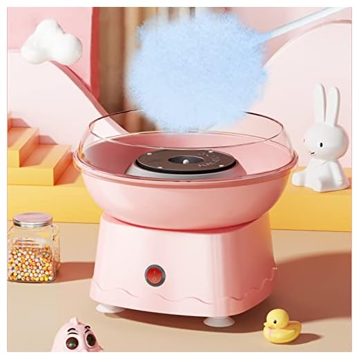 Cotton Candy Machine for Kids, 500W Efficient Electric Heating, Electric Cotton Candy Maker with Large Food Grade Splash-Proof Plate for Home Kids Birthday Family Party(Pink)
