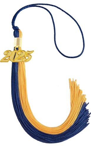 Image of Graduation Tassel 2025, Navy Blue and Gold Tassel 2025