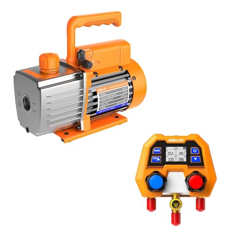 Manomètre frigorifique digital DMG-2SE et pompe Elitech pour résoudre les pannes de climatisation