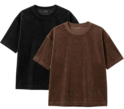 Image of RodZen Oversized Fit Half Sleeves Round Neck Textured Polycotton T-Shirt for Women /Girls (Pack of 2)