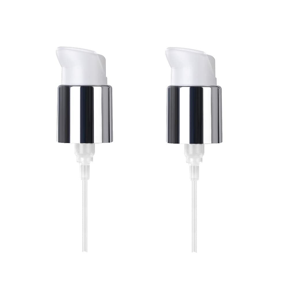 2PCS Foundation Pump For Neutrogena Healthy Skin Liquid Makeup Foundation 0.5 Ounce (Pack of 2) silver+white