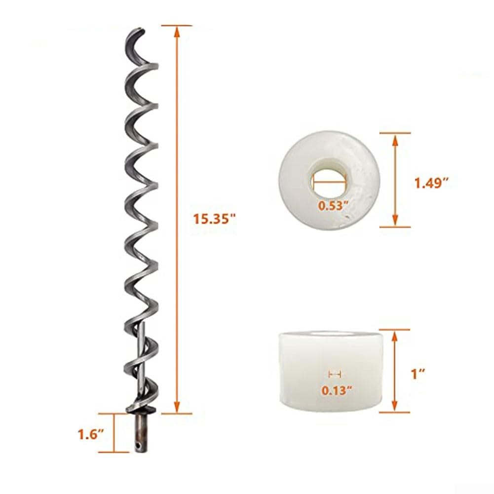 Schnecken- und Bürsten-Set, Schneckenwelle Schraube Schubstange Nylon Bürsten-Set, Zünder Spiralbohrer Schraubstange Zubehör, für Traeger Pelletgrills