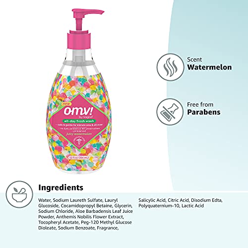 Vagisil Omv! All-Day Fresh Intimate Feminine Wash For Women, Gynecologist Tested, Juicy Watermelon Scent, 12 Oz Bottle, Pack Of 1 #TOP5