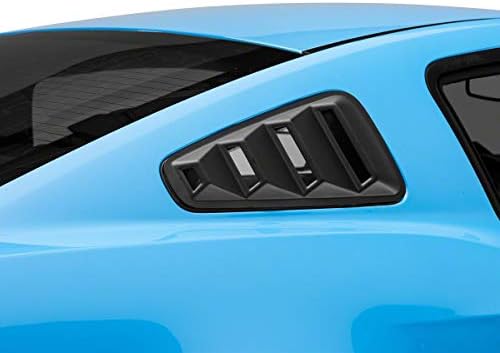 SpeedForm Quarter Window Louvers; Matte Black Compatible with 10-14 Mustang Coupe