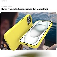 Zuvirelx Silikon Handyhülle für iPhone 15 Hülle, Weiches Griff, Dünne, Minimalistisch, Stoßfest, rutschfest, Taschenpassend - Zitronengelb – Ansicht 3