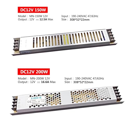 Alimentation LED 12V 300W, transformateur d'éclairage ultra fin