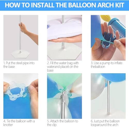 Image of Balloon Arch Kit - 9FT Tall & 10FT Wide Adjustable Stand Frame for Wedding, Baby Shower, Birthday Party - Garden Arbors, Plant Support, Photo Backdrop Decor