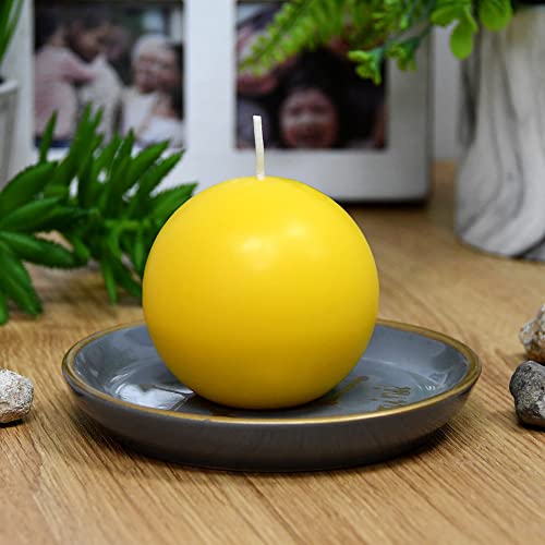 Zest Candle 6-Piece Ball Candles, 3-Inch, Yellow #TOP2