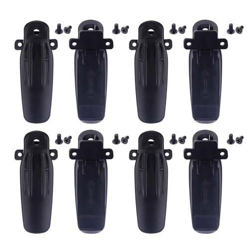 KANMIT KBH-11 Belt Clip for Kenwood TK-2180 TK-3180 TK-5200 TK-5220 TK-5310 TK-5320 NX-5200 NX-5300 NX-5400 NX-200 NX-200G NX-210 NX-210GK NX-300 NX-300G Portable Radio Walkie Talkie Back Clip,8 Pack