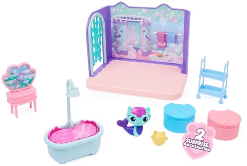 Gabby et la Maison Magique - Gabby Dollhouse - Pièce La Salle De Bain Marine - 1 Figurine + Accessoires - Dessin Animé Jouet Maison De Poupée - Jouet Enfant 3 Ans Et +
