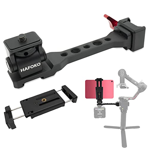 HAFOKO RS5 Phone Holder RS4 Monitor Mount Extension Handle w Tablet Mount Big Phone Adapter for Mic Light Compatible for DJI RS5/RS4/RS4 PRO/Ronin S3/RS3 PRO/RS3 Mini/Ronin RS2/RSC2 Gimbal Stabilizer