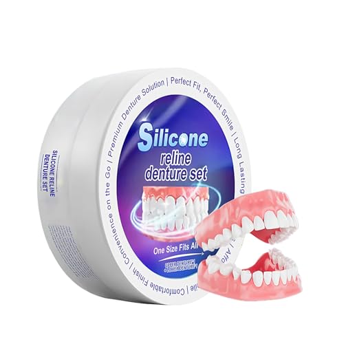 Prótesis Dentales Dentadura Postiza de Alta Calidad Silicona, Cómodas Ajuste Natural, Estables Duraderas, Fácil de Ajustar, Multifunción Prótesis Dentales Temporales (Superior e Inferior) Unisex