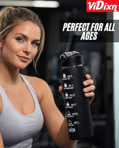 Image of Sipper Water Bottle Leak-proof Durable BPA Free Water bottle for Adults, Gym, Kids School, Gifts and Office, (900mL Pack of 1 Black)