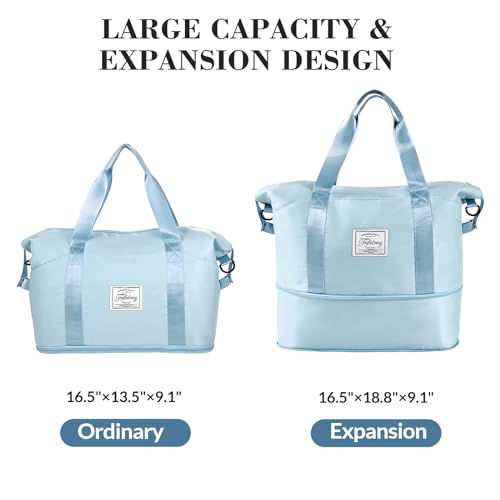Travel Duffel Bag with Wet Pocket & Trolley Sleeve, Waterproof Expandable - image 3