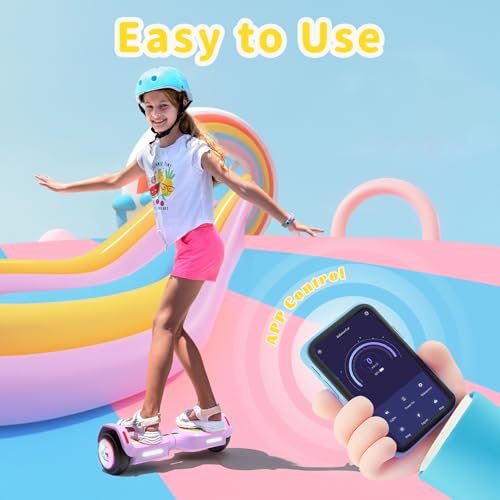 Image of SIMATE 6.5 inch Bluetooth Scooter, LED Lights & APP & Music Speaker, Long Battery Life, Gifts for Kids & Adults & Girls & Boys, for All Ages