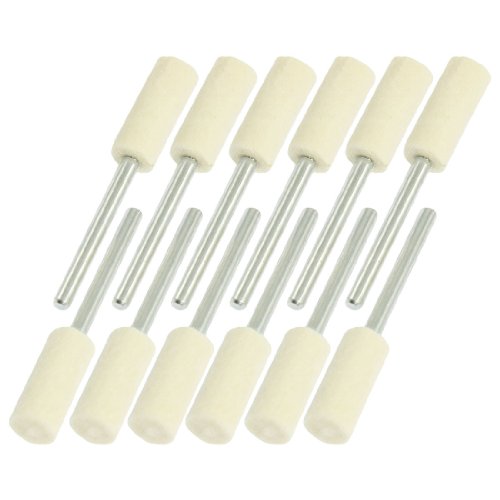 Aexit 12 Pcs Abrasives Rotary Tools Polishing 3mm Drill Hole 7.5mm Cylindrical Felt bo-bs Model:73as619qo70