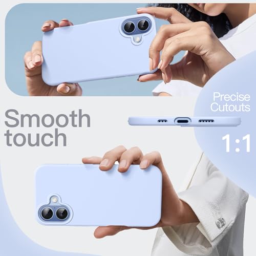 Image of JETech Liquid Silicone Case for iPhone 17 6.3-Inch, Silky Soft Touch Full-Body Protection, Anti-Scratch Shockproof Phone Cover with Microfiber Lining (Blue)