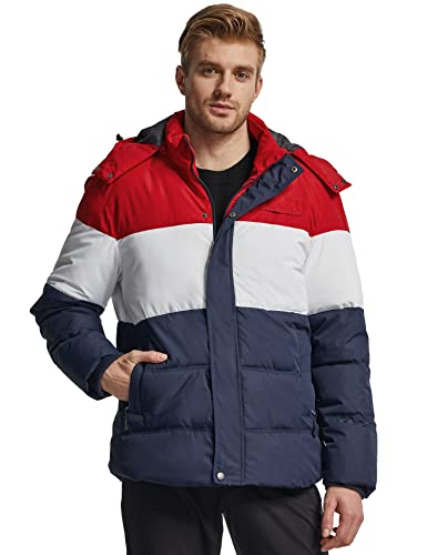 Wantdo Giacca con Cappuccio Antivento Invernale Parka da Lavoro Imbottita Cappotto da Esterno Trapuntato Giubbotto da Trekking in Cotone Uomo