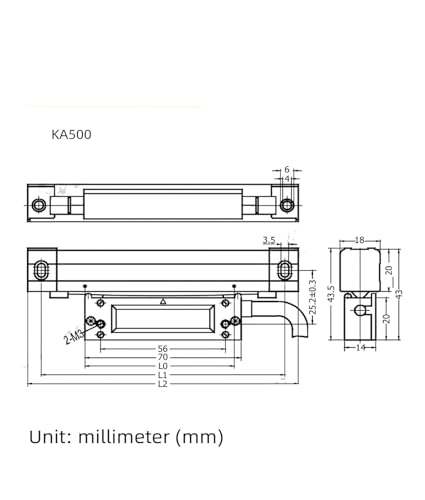 Sensor de escala con rejilla KA500 320 mm miniatura 2