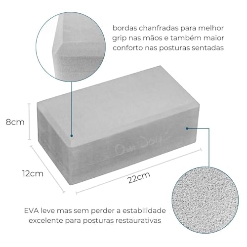 Kit 2x Bloco Tijolo de Yoga e Pilates | EVA Leve 200g | Bloquinho Funcional RPG Fitness Fisioterapia