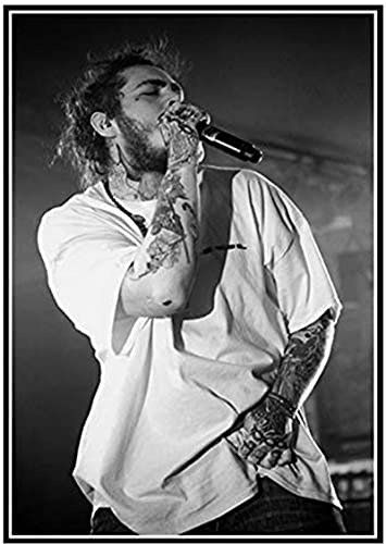 Post Malone Hip Hop Rapper Music Singer Star Poster Print Pintura Arte de la Pared Cuadro En Lienzo Cuadros En Lienzo Sala De Estar Cartel de la Pared Sin Marco Cover