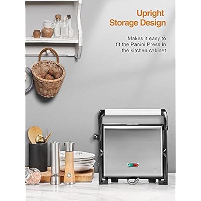 Kontaktgrill Panini Grill, Sandwichtoaster, 2000W Elektrische Tischgrills für Sandwiches, Steak und als Panini… – Bild 6