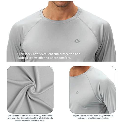 Image of NAVISKIN Men's Rash Guard Shirts Swim Shirts UPF 50+ UV Sun Protection Long Sleeve Shirts Lightweight Quick Dry