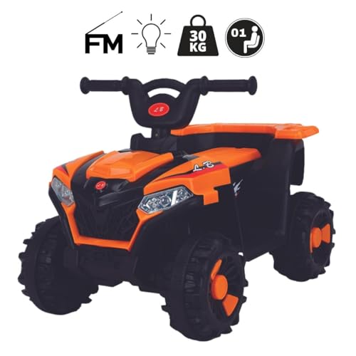 Mini Quadriciclo Elétrico Infantil Bateria 6v com Luz e Som Música (Laranja)