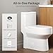 DeerValley Compact One Piece Toilet with Comfortable Seat Height Modern Standard Toilet for Small Bathroom Dual Flush 1.1/1.6 GPF Powerful & Quiet 12'' Rough-In Skirted Toilets