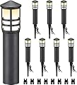 SUNVIE 8-Pack Low Voltage Pathway Lights 3W LED Landscape Pathway Lighting 3000K Warm White CRI 90+ Landscape Lights Wired 12-24V Aluminum Bollard Path Lights for Walkway Yard Garden, ETL Listed Cord