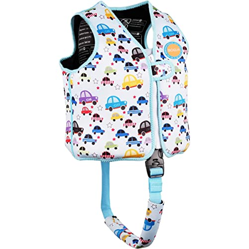 Boglia Chaleco de Natación para Niños Pequeños, Flotadores Traje de Baño Flotante con Chaleco de Flotación con Correa de Seguridad Ajustable Unisex