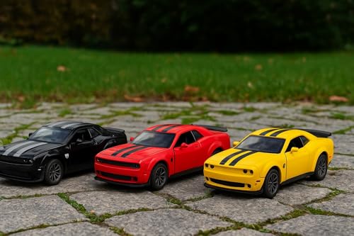 Image of 1:36 Scale Dodge Challenger Toy Car - Die-Cast Alloy Pull-Back Model Car for Kids, Boys & Collectors | Off-Road Racing Vehicle (Color As Per Stock)