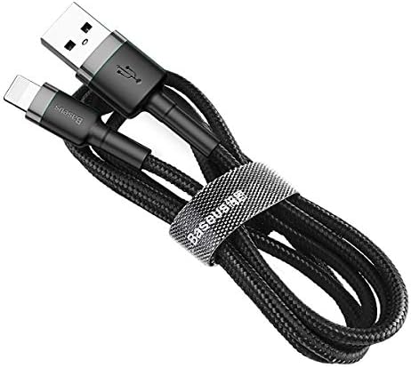 Baseus Cafule Series USB-A to Lightning Tough Cable, 1 Meter Length, Black