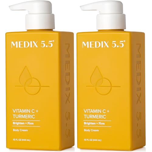 MEDIX Vitamin C Cream + Niacinamide Brightening Body Lotion | Anti Aging Moisturizer Vitamin C Lotion For Women & Men To Soften The Look Of Dark Spots Wrinkles & Uneven Looking Skin Tone 2-Pack