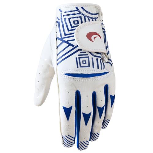 SPOMAT Kids Left Hand Golf Glove Toddlers Right-Handed Youth Golfers Glove Children Breathable Soft for Young Junior Golf Tournaments Navy Blue S