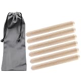 Piutouyar 6 Pack 8 Inch Rhythm Sticks Wood Claves Natural Hardwood Sticks Musical Percussion Instrument Set with a Waterproof Carry Bag