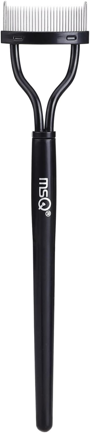 Eyelash Comb MSQ Eyelash Separator Mascara Applicator Eyelash Definer With Comb Cover Arc Designed Cosmetic Brushes Tool Black (1PCS)