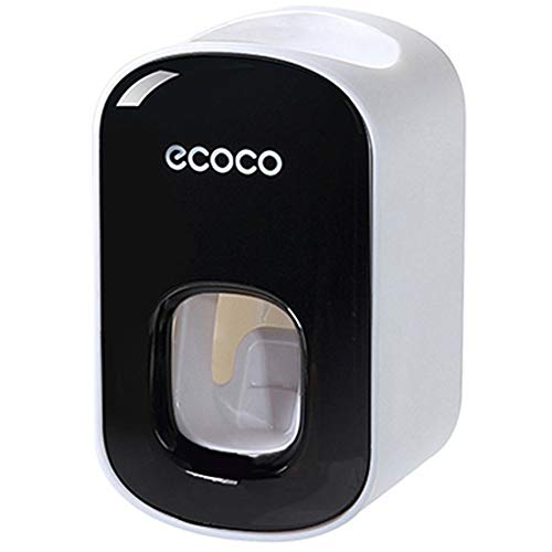 Automatic Toothpaste Dispenser Squeezer Hand Free Wall Mounted for Kids Adults Bathroom Washroom Black Toothbrush Holder Cover